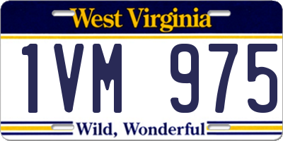 WV license plate 1VM975
