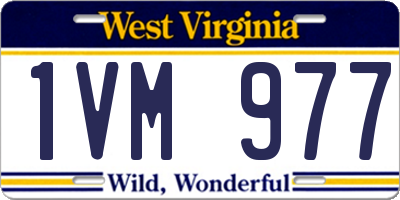 WV license plate 1VM977