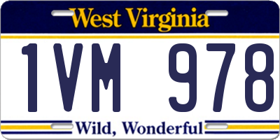 WV license plate 1VM978
