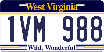 WV license plate 1VM988