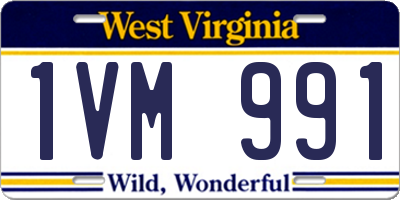 WV license plate 1VM991