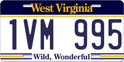 WV license plate 1VM995