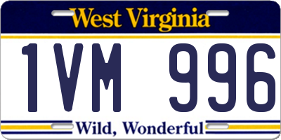 WV license plate 1VM996