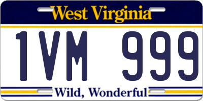 WV license plate 1VM999
