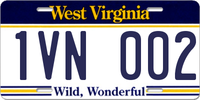 WV license plate 1VN002