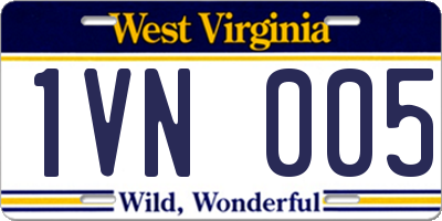 WV license plate 1VN005