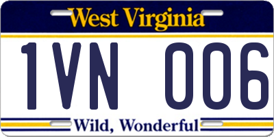 WV license plate 1VN006