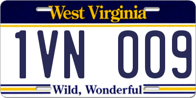 WV license plate 1VN009