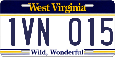WV license plate 1VN015
