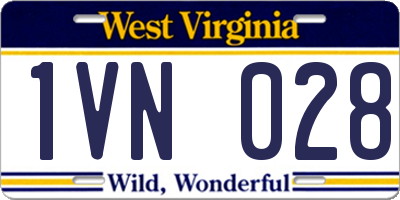 WV license plate 1VN028