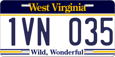 WV license plate 1VN035
