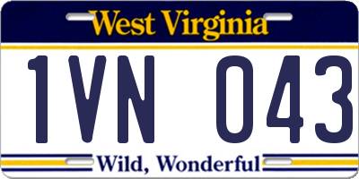 WV license plate 1VN043