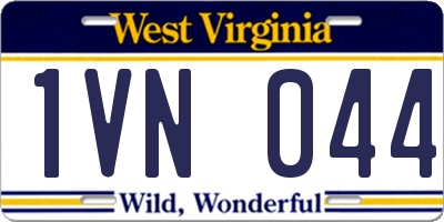 WV license plate 1VN044