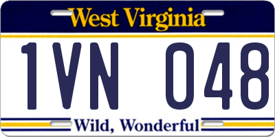 WV license plate 1VN048