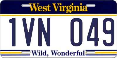 WV license plate 1VN049