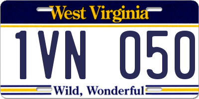 WV license plate 1VN050
