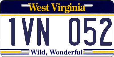 WV license plate 1VN052
