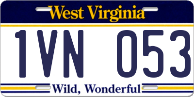 WV license plate 1VN053