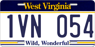 WV license plate 1VN054
