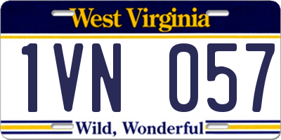 WV license plate 1VN057