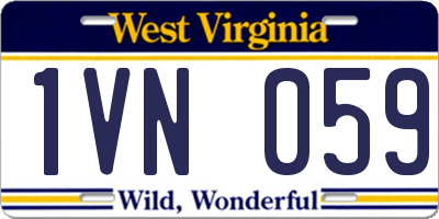 WV license plate 1VN059
