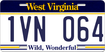 WV license plate 1VN064