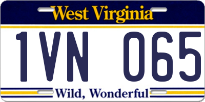 WV license plate 1VN065