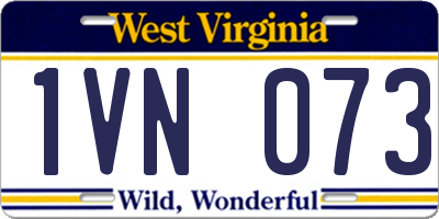 WV license plate 1VN073