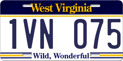 WV license plate 1VN075
