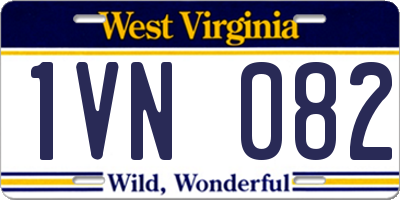 WV license plate 1VN082