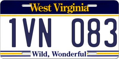 WV license plate 1VN083