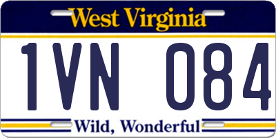 WV license plate 1VN084
