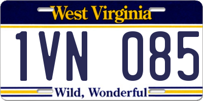 WV license plate 1VN085
