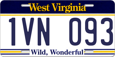 WV license plate 1VN093