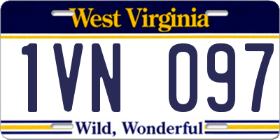 WV license plate 1VN097