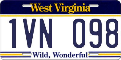 WV license plate 1VN098