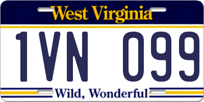 WV license plate 1VN099