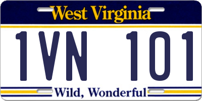 WV license plate 1VN101