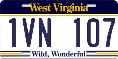 WV license plate 1VN107