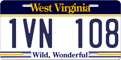 WV license plate 1VN108