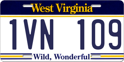 WV license plate 1VN109