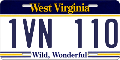 WV license plate 1VN110