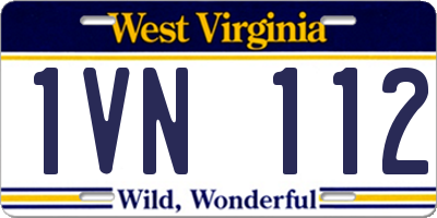 WV license plate 1VN112