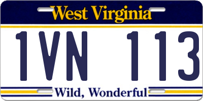 WV license plate 1VN113