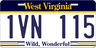 WV license plate 1VN115