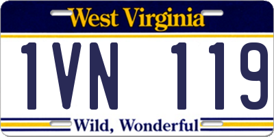 WV license plate 1VN119