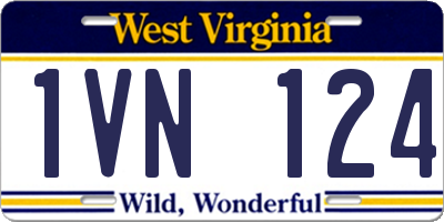 WV license plate 1VN124