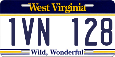 WV license plate 1VN128