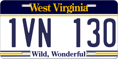 WV license plate 1VN130