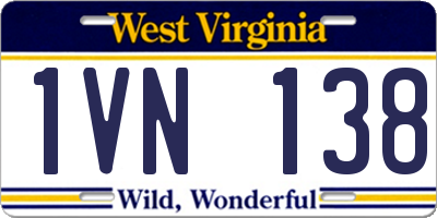 WV license plate 1VN138